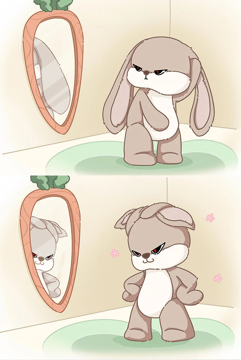 35cm Angry Rabbit Plush Toy Cute Long Eared Rabbit Stuffed Animals Soft Plush Children Gifts Doll Room Decor Birthday Gifts