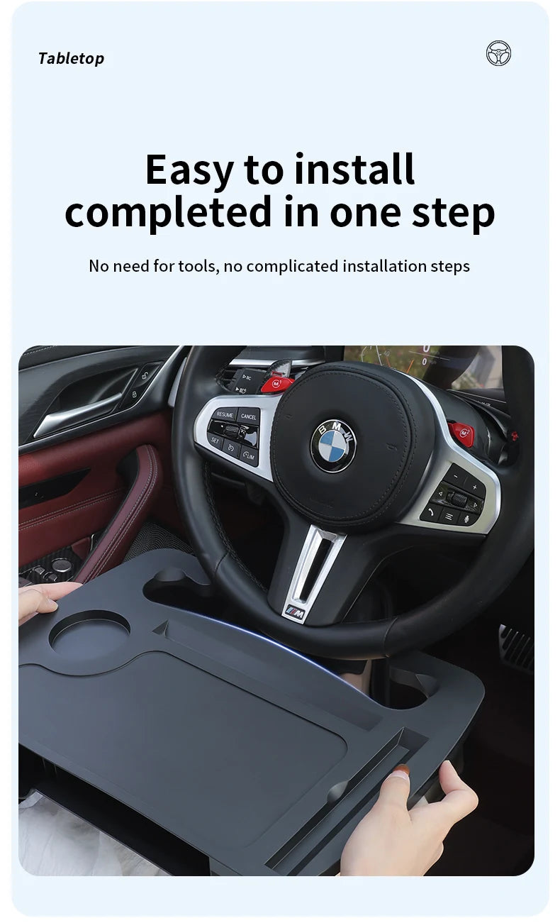 Car Steering Wheel Tray With Car Gap Filler Organizer Food Tray For Eating In Car Laptop Desk Travel Car Interior Accessories