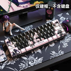 Personalized Keycap Set PBT 129 Key Side Engraved Translucent Keyboard Keychain Compatible with/64/84/98/108 Mechanical Keyboard