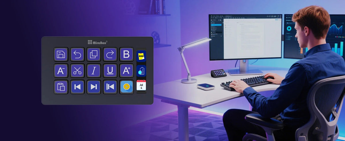 Mirabox 293S Stream Deck 15 LCD Keys Button Live Console Mini Keypad StreamDeck Deck Dock MacroPad Stream Desk Studio Controller