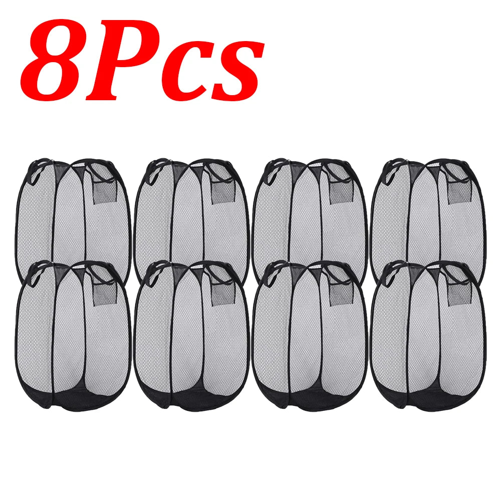 1-10Pcs Collapsible Laundry Basket Dirty Clothes Mesh Pop Up Hamper Storage Basket Toy Storage Bag for Home Bathroom Dorm Travel