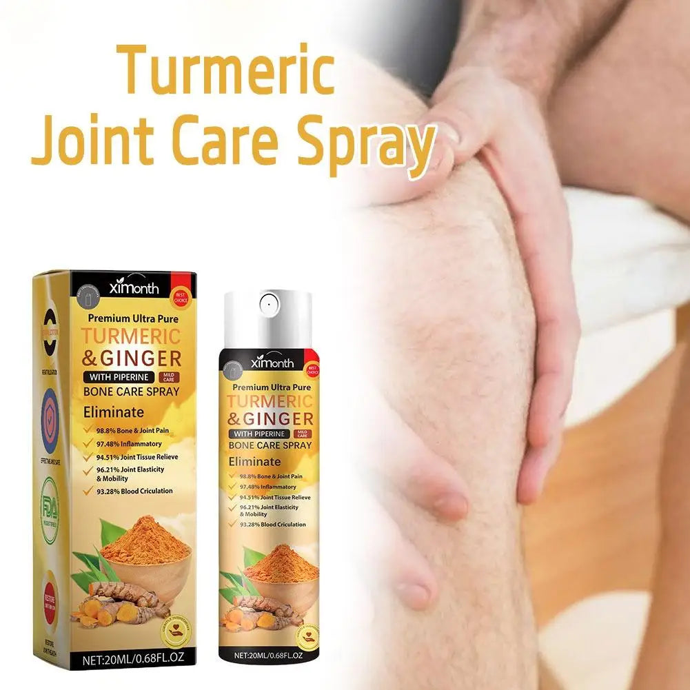 Ximonth Turmeric Ginger Joint Care Spray Natural Piperine Body Massage Mist Moisturizing External Skin Care Spray Nourish Joint