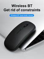 Wireless Mouse Dual Modes Bluetooth-compatibl 2.4G Portable Office Mouse for Laptop Notebook PC MacBook Battery Gaming Mouse