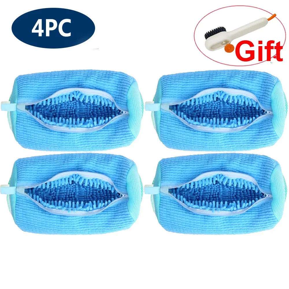 Shoes Washing Bag Laundry Bag Padded Shoe Protector Fluffy Fiber Polyester Laundry Wash Bag Machine Washable Organizer