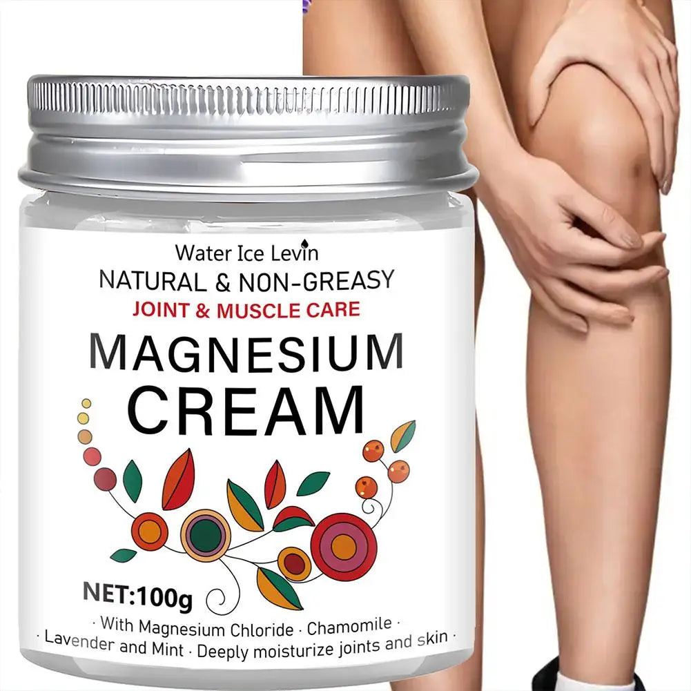 Non-Greasy 100g Magnesium Joint & Muscle Care Cream Nourishes/Moisturizes, Daily Use Boosts Elastic Skin Chamomile, Lavender