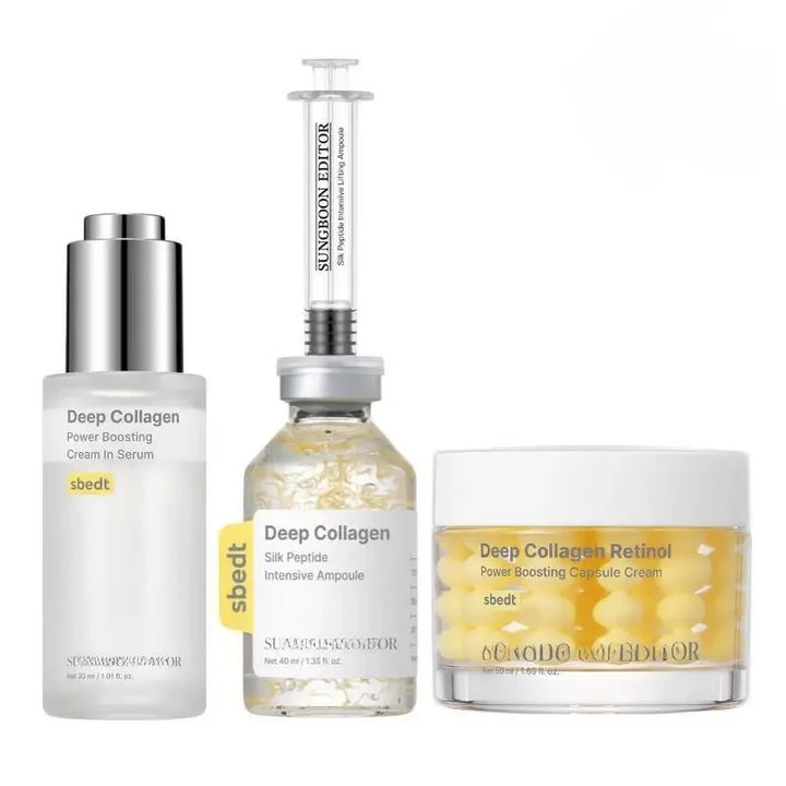 Korean Silk Collagen Peptide Ampoule Serum and Retinol Capsule Cream Set
