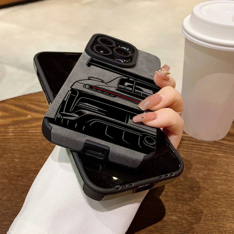 Cool Sports Car Phone Case For iPhone 18 Pro Max 17 16 15 Plus 14 13 12 11 17 Pro Air XR X XS 7 Plus SE 2022 Faux Leather Cover
