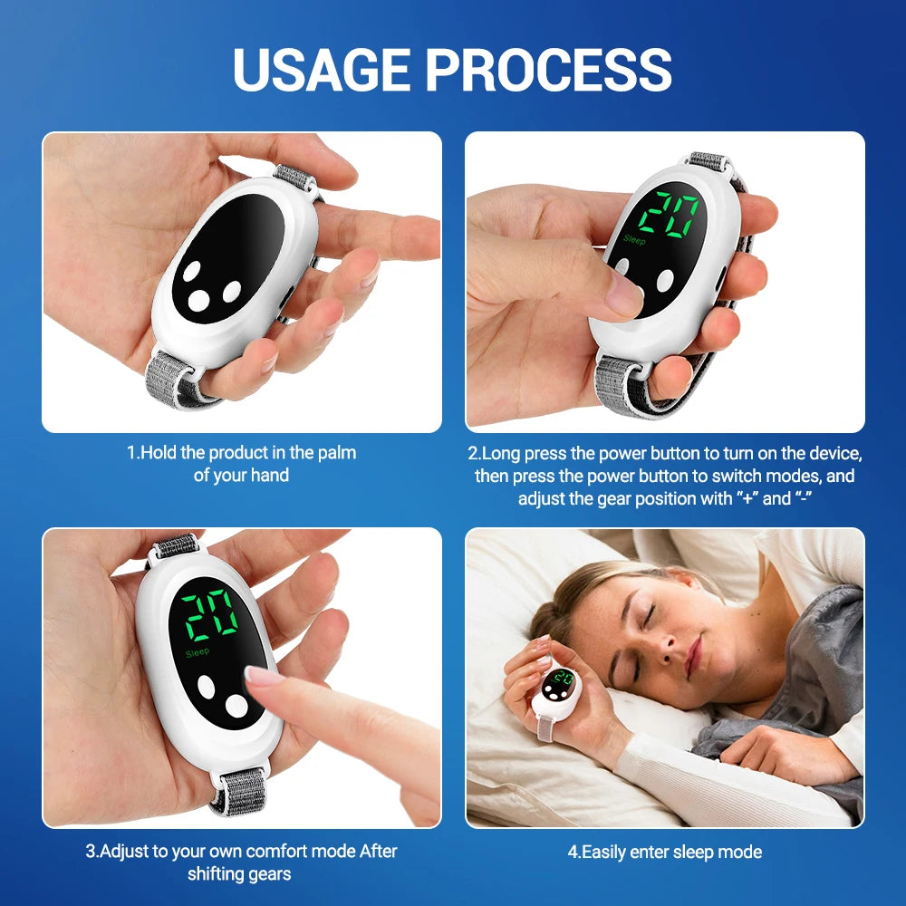 Handheld 20 Levels EMS Sleep Aid Relaxation Treatment Microcurrent Pulse Hypnosis Device Insomnia Rechargeable
