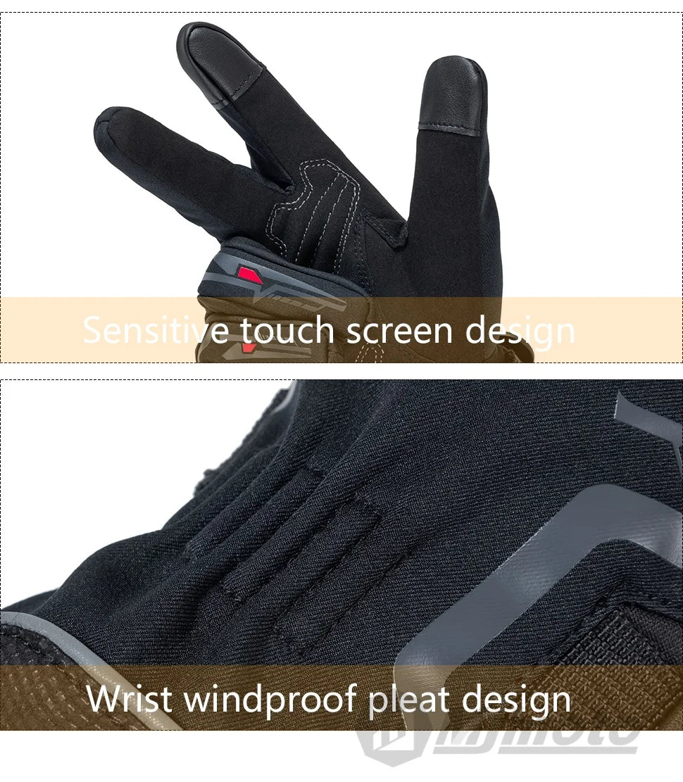 Winter Motorcycle Gloves for Men Women Waterproof Warm Cold Weather Riding Gloves Touchscreen for ATV UTV Road Racing Snowmobile