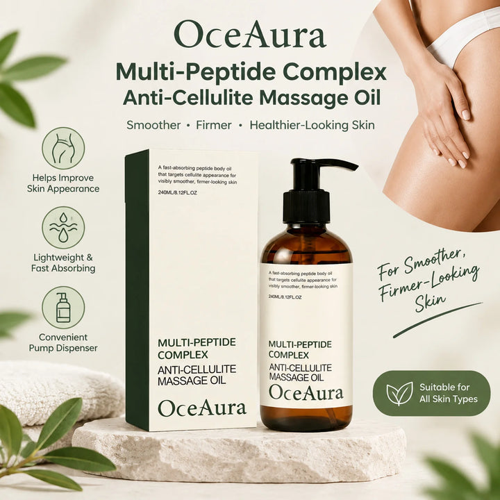 240ml Peptide Complex Anti-Cellulite Massage Oil Visibly Smoother Firmer Skin for Body Fast Absorbing Body Massage Care Oil