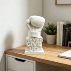 3D Printed "Never Give Up" Boxing Glove Figurine Inspirational Desk Decor Motivational Sculpture for Office Home Gift Birthday