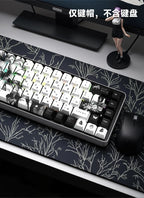 Personalized Keycap Set PBT 129 Key Side Engraved Translucent Keyboard Keychain Compatible with/64/84/98/108 Mechanical Keyboard