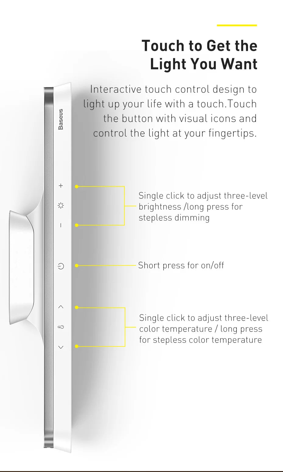 Baseus Desk Light Magnetic Hanging Table Lamp Rechargeable LED Stepless Dimming Desk Lamp Read Study Work Eye Protection Light