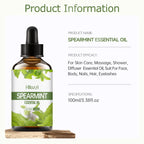 SPEARMINT ESSENTIAL OIL a high-quality moisturizing nourishing massage oil with a refreshing scent, suitable for all skin types
