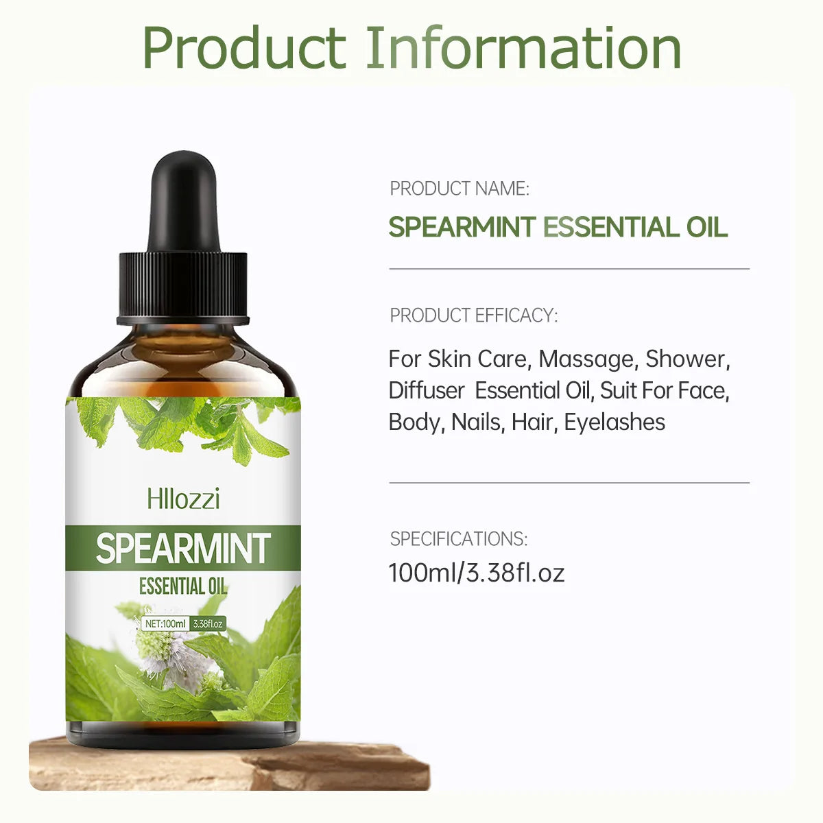 SPEARMINT ESSENTIAL OIL a high-quality moisturizing nourishing massage oil with a refreshing scent, suitable for all skin types