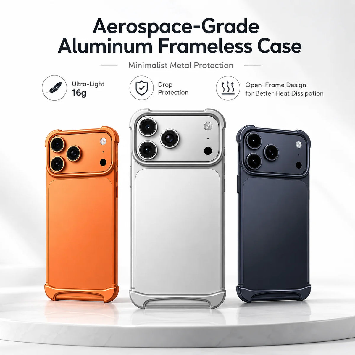 Genuine Aluminum SEBS Rubber Metal Bumper Double-layer ARC Case for IPhone 18 17 Pro Max Air Unique Design High-strength Cover