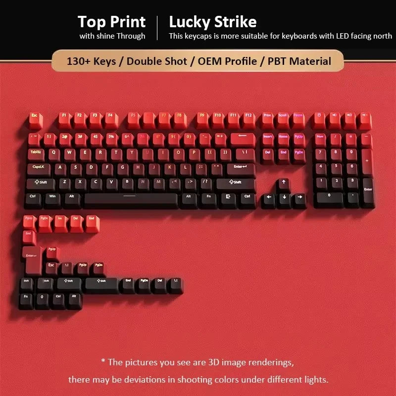 2026 Original Daylight Keycaps PTB Translucent, Side-engraved Oem 135 Keys, Customized To Fit 60/84/98/108 Mechanical Keyboards.