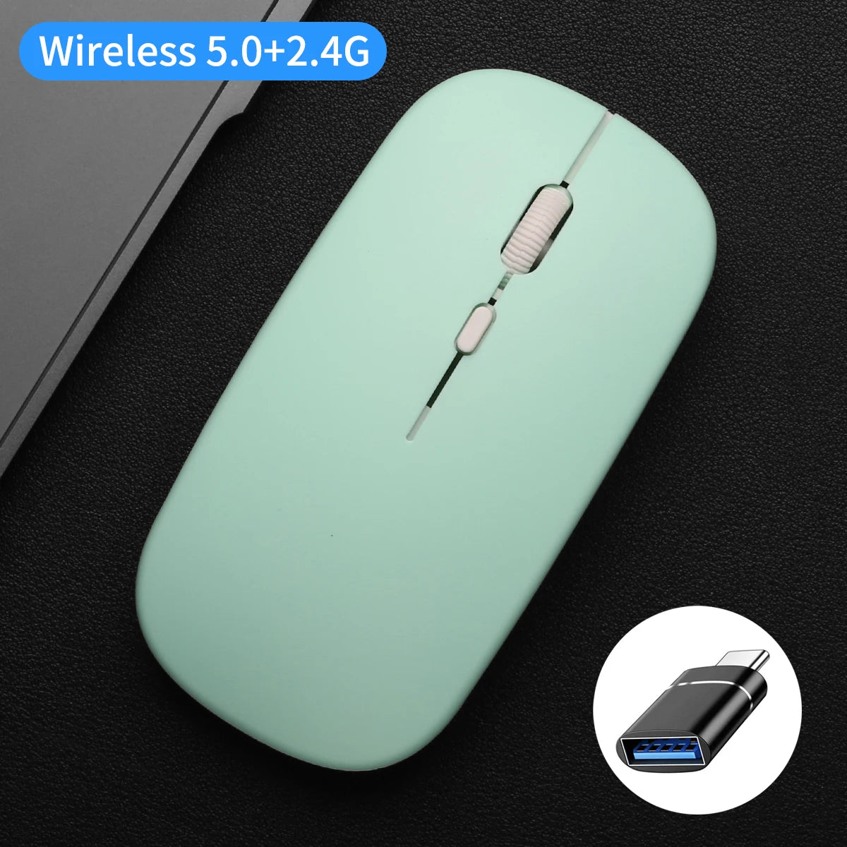 Wireless Mouse Dual Modes Bluetooth-compatibl 2.4G Portable Office Mouse for Laptop Notebook PC MacBook Battery Gaming Mouse
