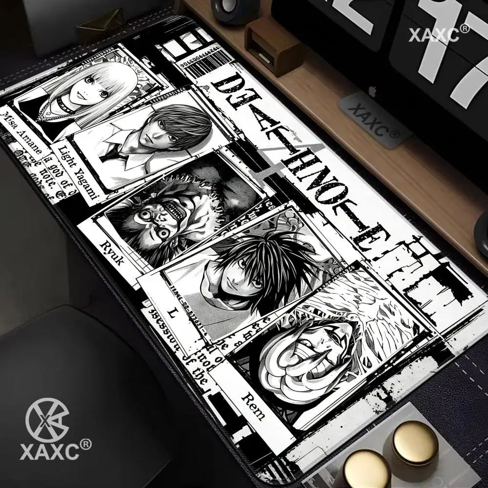 Anime D-Death Note Mouse Pad Large Keyboard Light Yagami Mouse Desk Pad XXL Non-Slip Rubber Gaming Pad Laptop Mouse Carpet XAXC