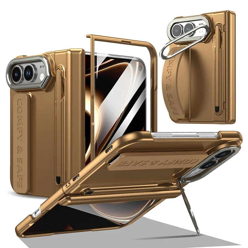 Matte PC Case for iPhone Duo with Wrist Strap Stylus and Kickstand