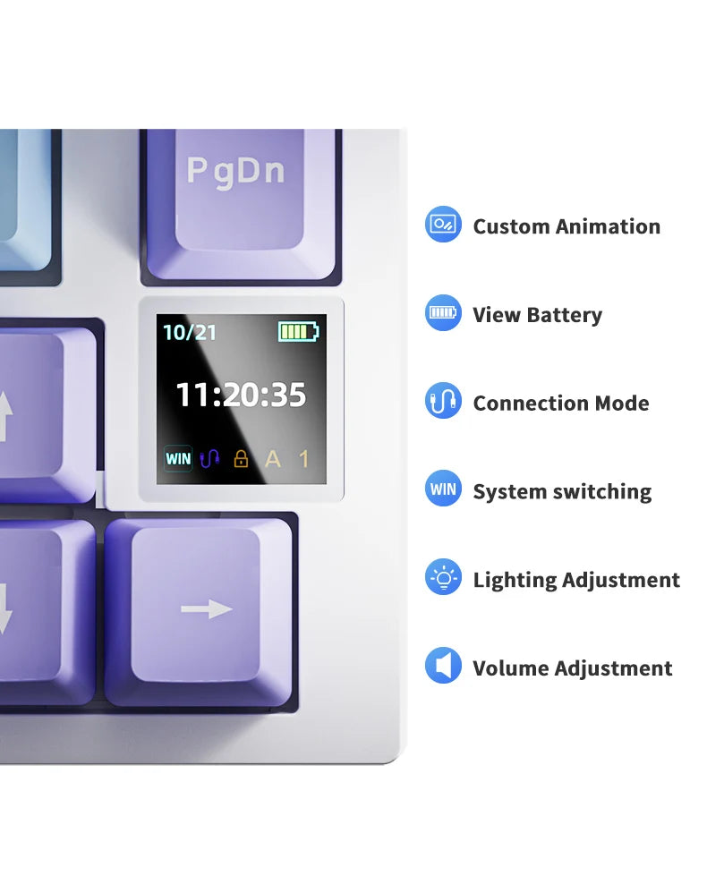 AJAZZ AK820/Pro Wireless Mechanical Keyboard Bluetooth 5.1 2.4G USB-C Wired Hot Swappable RGB Gaming Keyboard Gasket Mount with