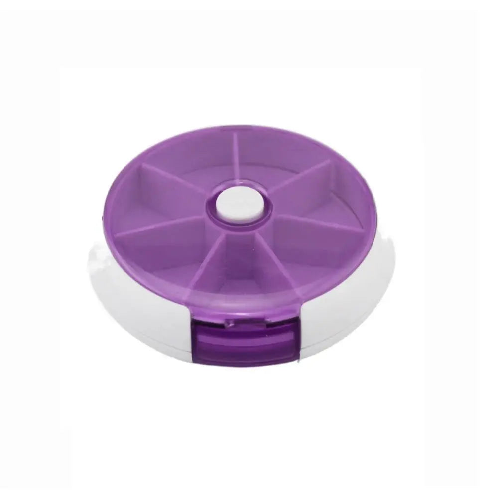 Simple Rotating Seven-grid Pill Box 7 Day Weekly Pill Box Plastic Sealed Travel Pill Case Granule Storage