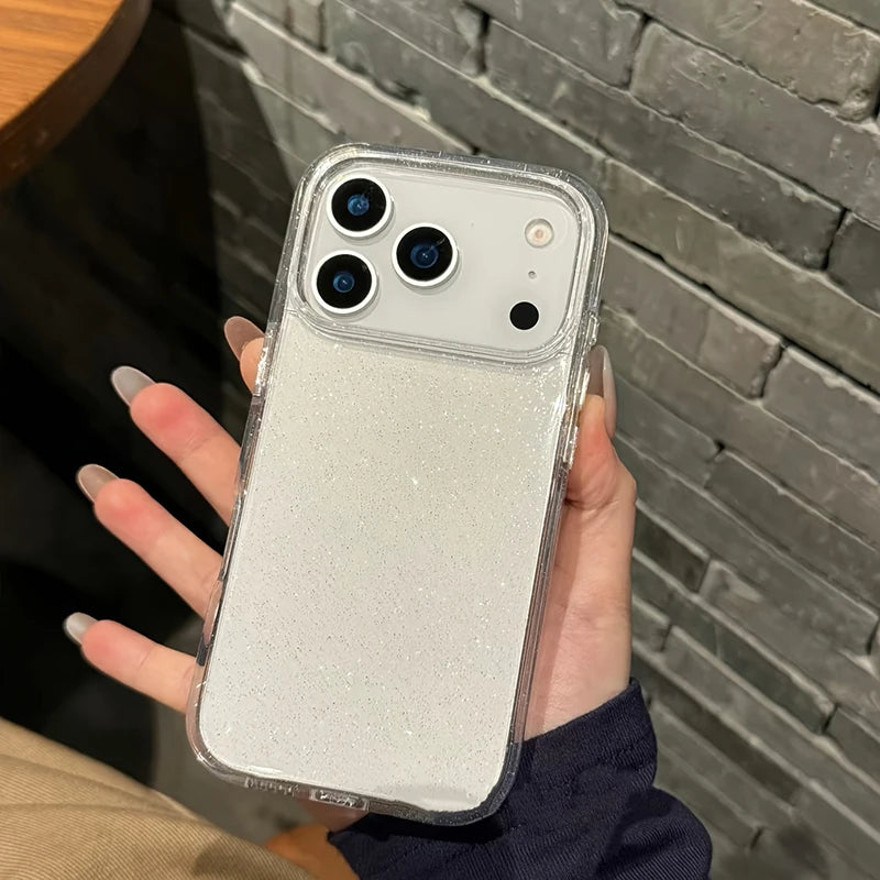 Luxury Fashion Bling Glitter Transparent Phone Case For iPhone 18 17 Pro Max 16 15 14 13 12 11 XS X XR 7 8 Plus 16E 17 Air Cover