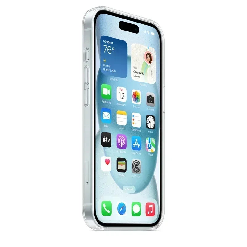 Original Magnetic Clear Case for iPhone 18 17 16 15 14 13 12 11 Pro Max 12 13 mini Funda for Magsafe Silicone Transparent Cover