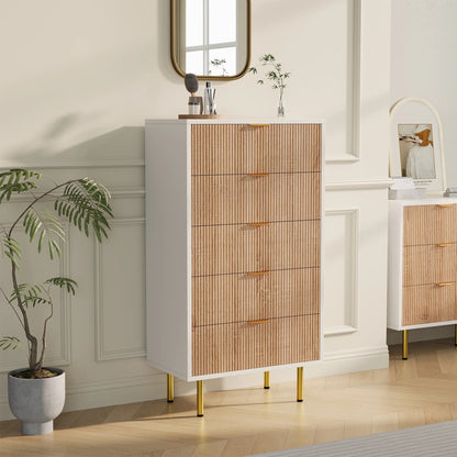 Rosahqnda Modern Drawer Cabinet,5 Drawers,Chest of Drawers,Sideboard,Bedside table,for Living Room,Entryway,Hallway,Wooden