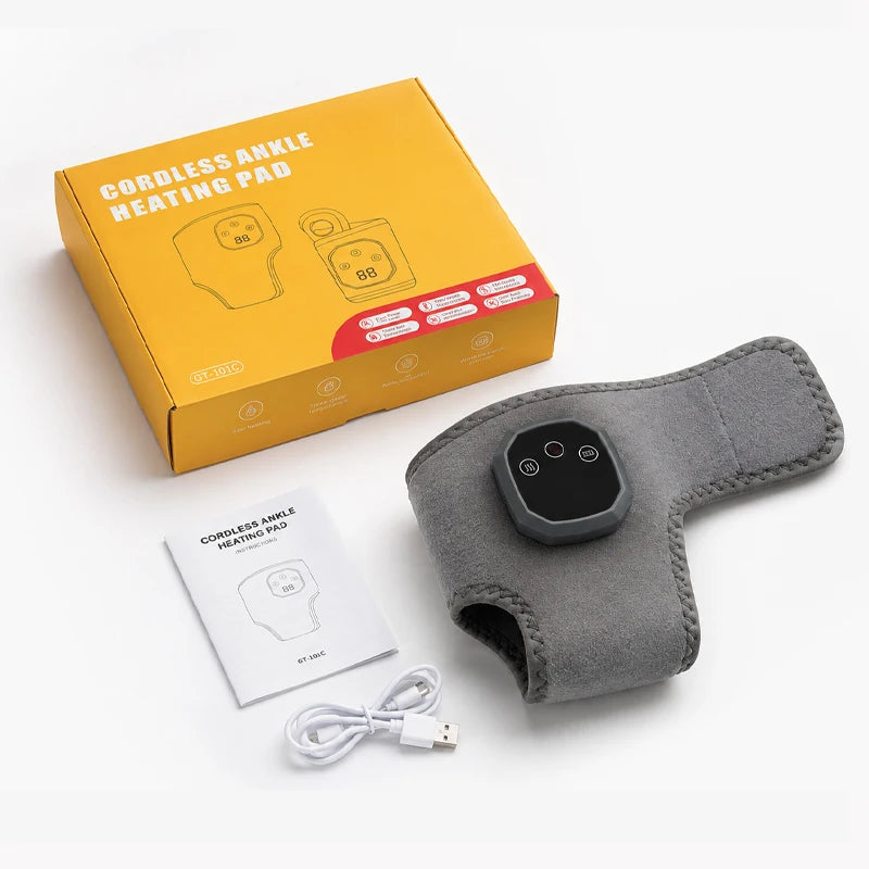 Electric Ankle Massager Heated Foot Massager with Vibration Massage Modes Portable Wrap Device for Home Relaxation Care