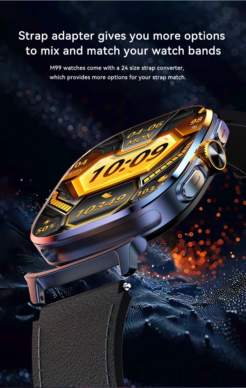 M99 Mini New Package 2.29inch Amoled Smartwatch 5G LTE Android Smart Watch With Rotary Camera GPS WIFI Sim Card Slot 2100Mah