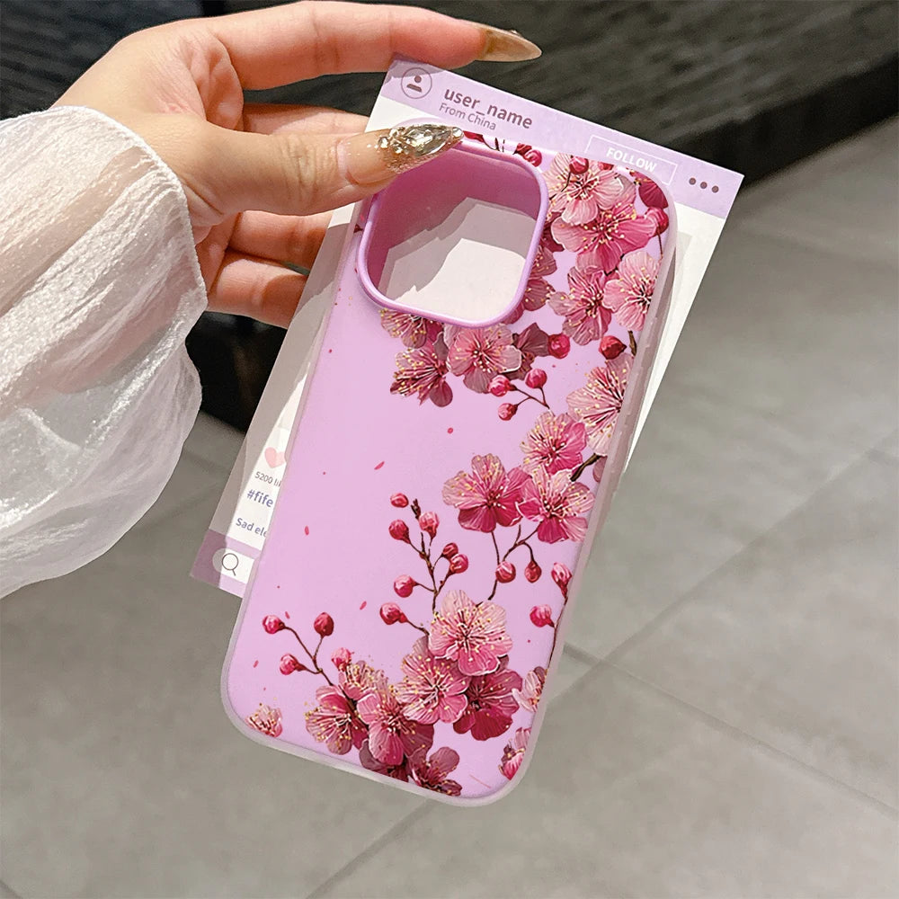 Peach Blossom Candy Color Phone Case For VIVO V40 V50 V60 Lite V70FE Y31D Y05 Y04 Y29 Y19S Y17S Y27 Y38 Y22S Casing TPU