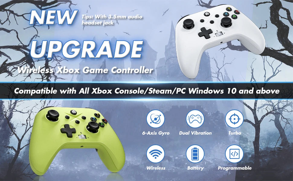 Controller For Xbox One/S/X/Series S/X PC Console Gaming Joystick 2.4G Wireless Gamepad 6-Axis Dual Vibration Hall Effect Rocker
