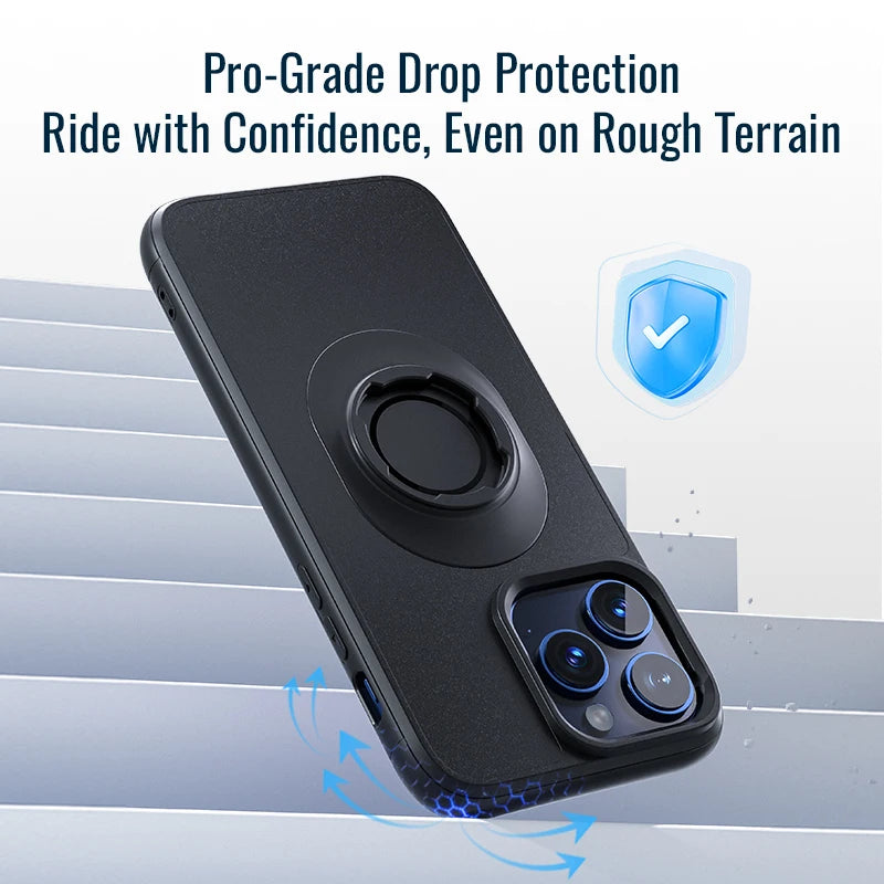 Shockproof Case for iPhone 17/16/15/14/13/12/11 Pro/X Max/XR Mini Lock-in Design Cover Fit Quad-style Bike/Moto Mount