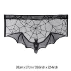 Halloween Table Runner Tablecloth Spider Web Halloween Black Fireplace Mantel Cover for Home Party Halloween Decoration