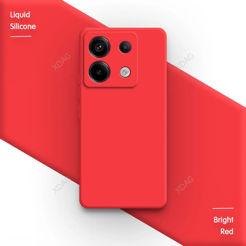 Original Square Liquid Silicone Phone Case for Xiaomi Poco X6 PocoX6 Pro 5G Lens Protection Soft Couples Cover Thin Fundas Coque