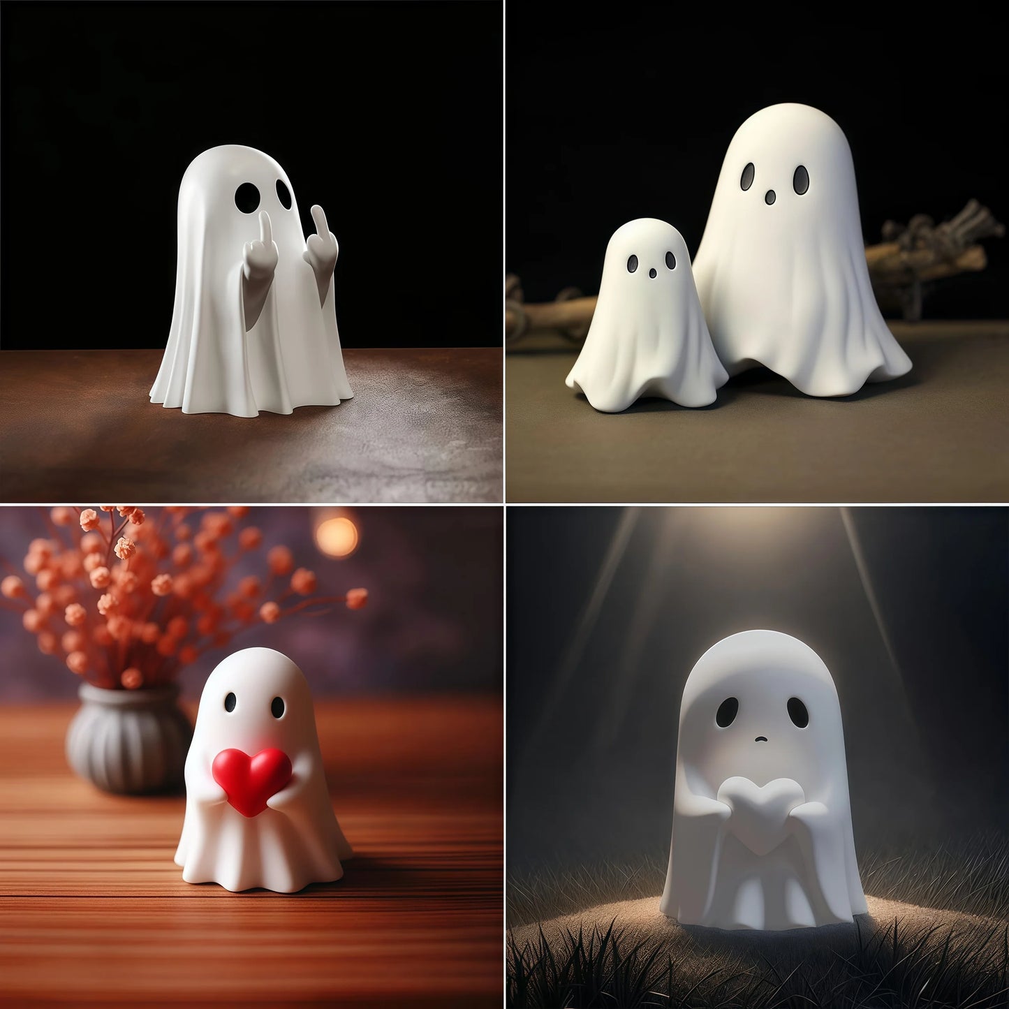 Middle Finger Ghost Statue – Halloween Decor