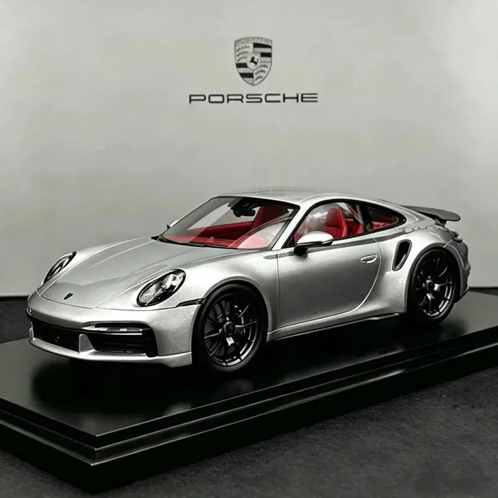 1:24 Porsche 911 992 Turbo S Alloy Sports Car Model Diecast Metal Racing Vehicles Car Model Simulation Sound Light Kids Toy Gift