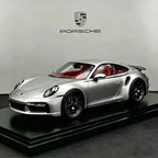 1:24 Porsche 911 992 Turbo S Alloy Sports Car Model Diecast Metal Racing Vehicles Car Model Simulation Sound Light Kids Toy Gift