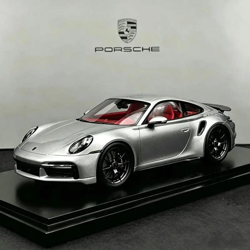1:24 Porsche 911 992 Turbo S Alloy Sports Car Model Diecast Metal Racing Vehicles Car Model Simulation Sound Light Kids Toy Gift