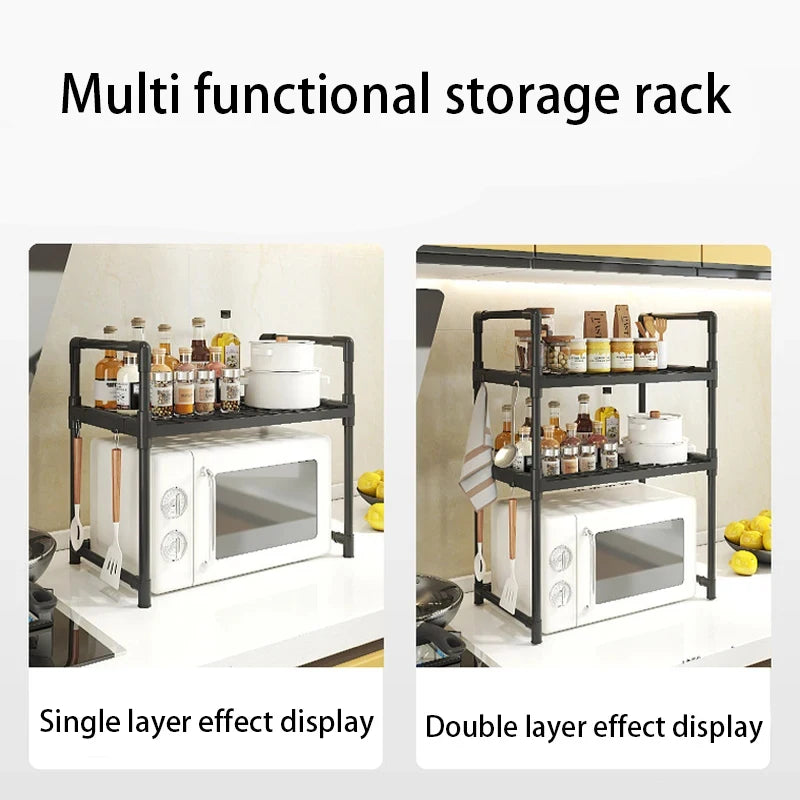 Kitchen Countertop Microwave Storage Rack, Multi-Layer Seasoning Storage Rack, Used For Storing Countertop Kitchen Utensils