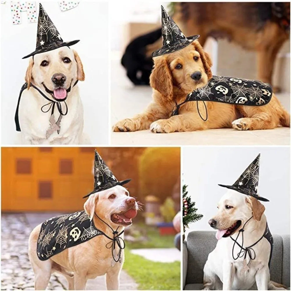Funny Pumpkin Pet Halloween Costumes Cape Adjustable Soft Cats Cosplay Clothes Bat Black Halloween Pet Apparel Party