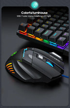 4-Keys Gaming Wired Optical Mouse RGB Backlit 3200DPI Adjustable Ergonomic Design Gamer Mouse For PC Computer Laptop Tablet