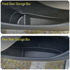 USVOTOV Car Door Side Storage Box for 2025 2026 Tesla Model Y Juniper Model 3 Model YL Accessories Door Organizer Tray Trash Can
