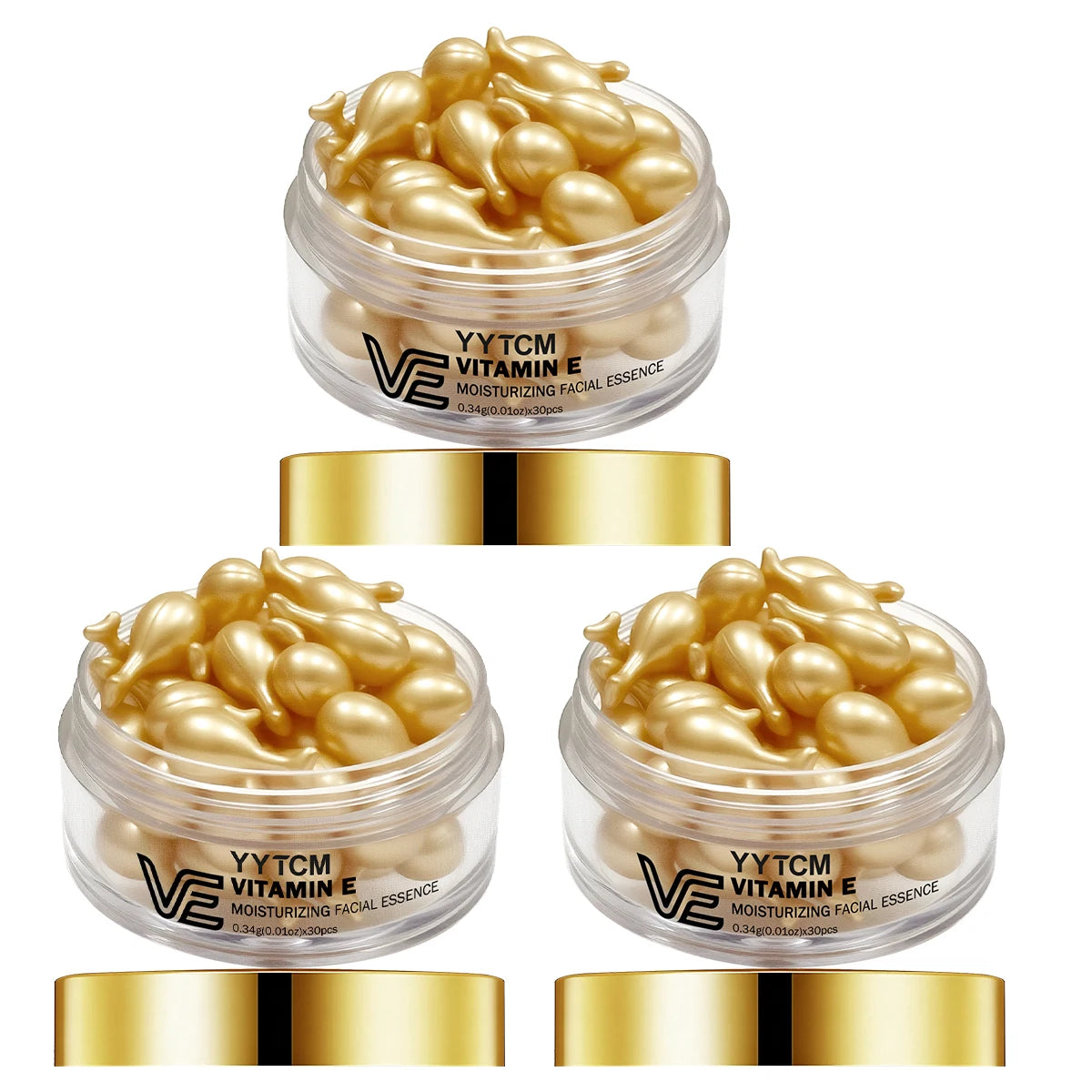 Vitamin E Facial Hydrating and Moisturizing Essence, Deep Moisturizing and Anti-Aging Capsule Essence 0.34Gx30 Capsules