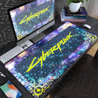 Black Gaming Mousepad XXL Rubber Non-slip Office Deskmat Anime Girl Playmat C-Cyberpunks Style Lock Edge PC Keyboard Accessories