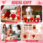 Teddy Bear With Heart Plush Cuddly Stuffed Bear Gifts Holding Heart for Valentine's Day Wedding Gift Giving Romantic Love Toys