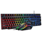 Gaming Keyboard 104 Keys & Gaming Mouse Controller 4-color Breathing Light Mouse 3.5mm Gaming Headset Anti-slip Mouse Pad Combo