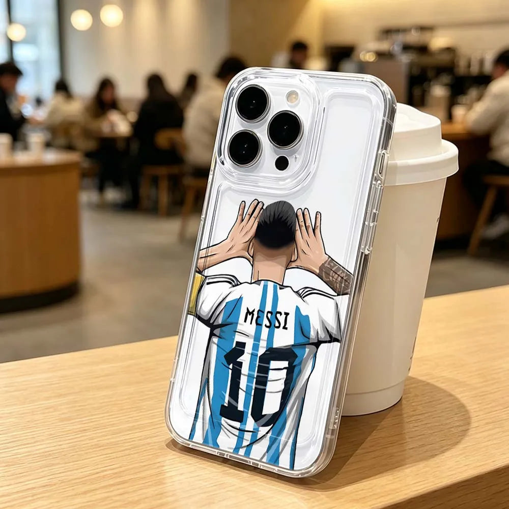 Messi Football Design Clear Protective Case For iPhone 11 12 13 14 15 16 17