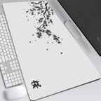 Alfombrilla de ratón XXL japonesa de flor de cerezo, gris, para laptops, escritorio de juego, sakura, anime, alfombra de oficina, gamer, teclados, computadoras y escritorios